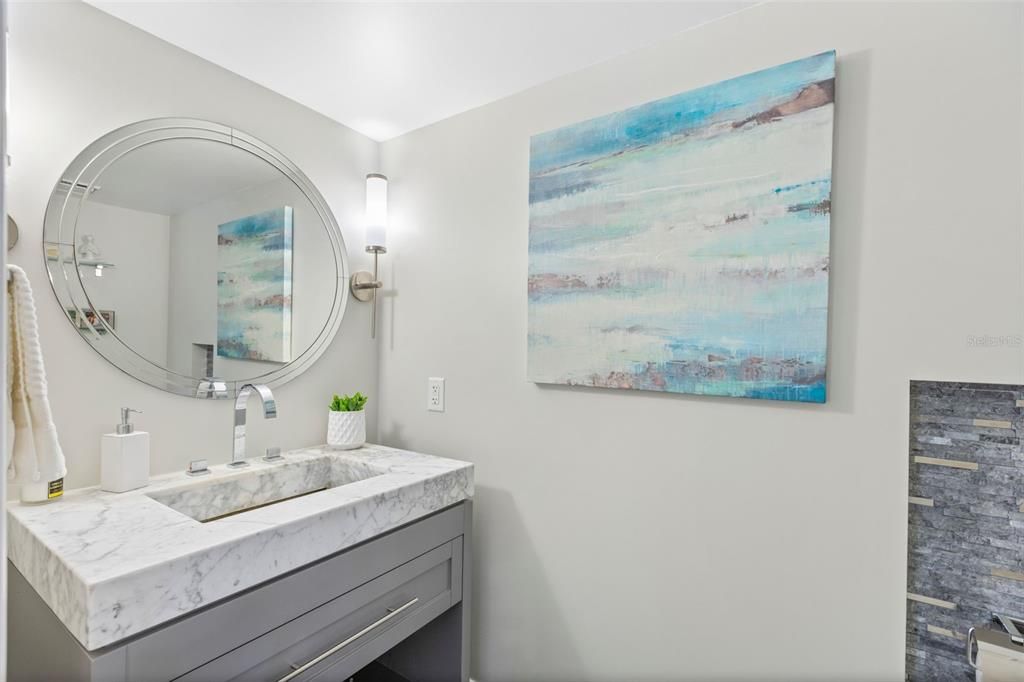 Half Bath Downstairs - Marble Top Vanity