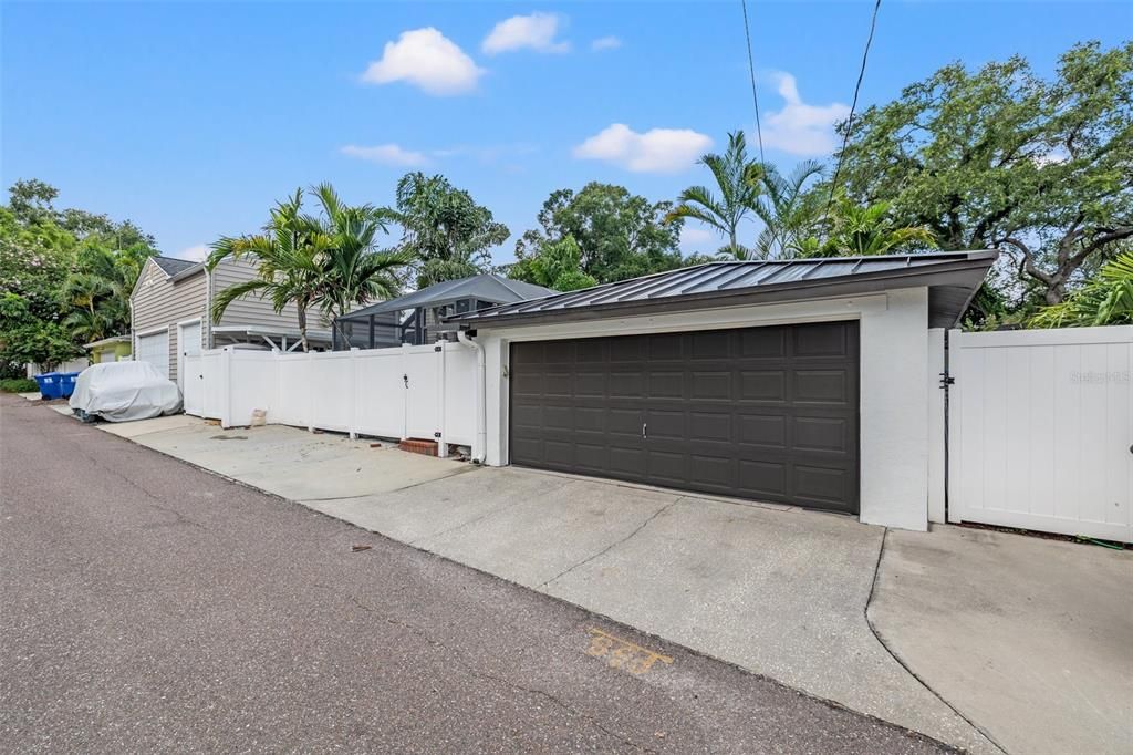 Garage with parking pad