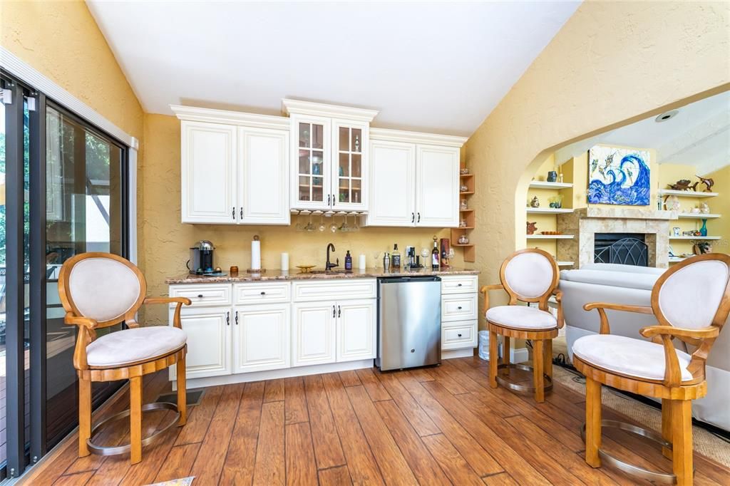 Bonus Room with wet bar and beverage cooler