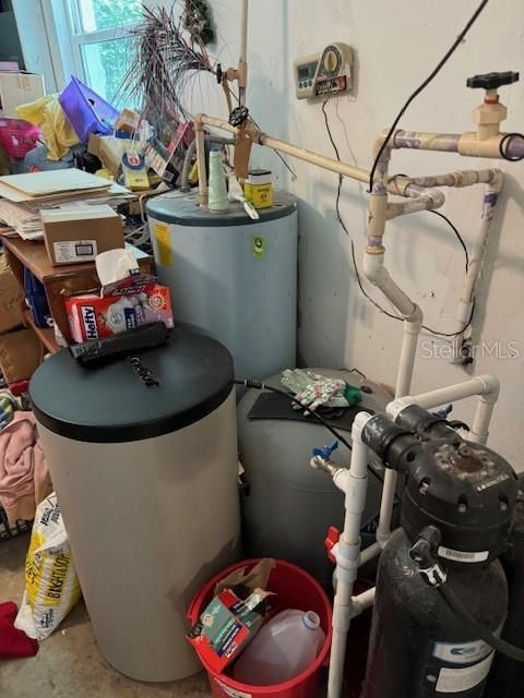 in garage water softner and well and HW heater