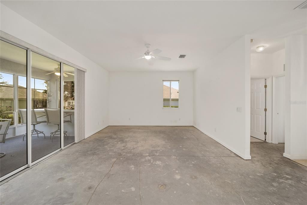 Large Living Room with 12 foot sliding doors