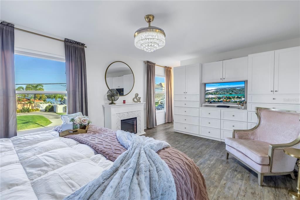 Primary Bedroom with view of the water facing East.