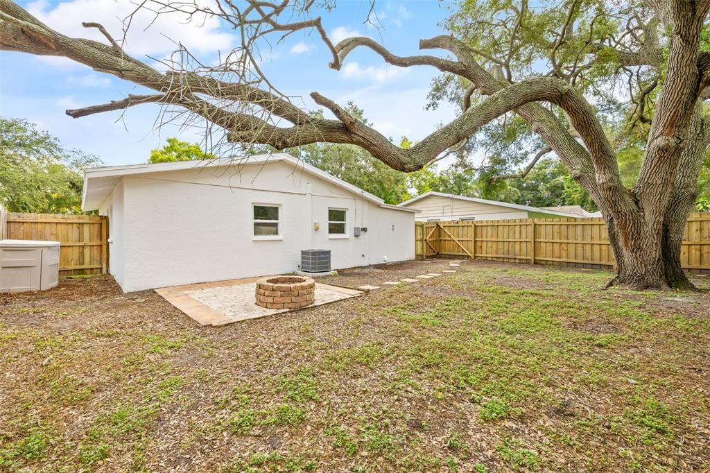 Fully fenced in backyard