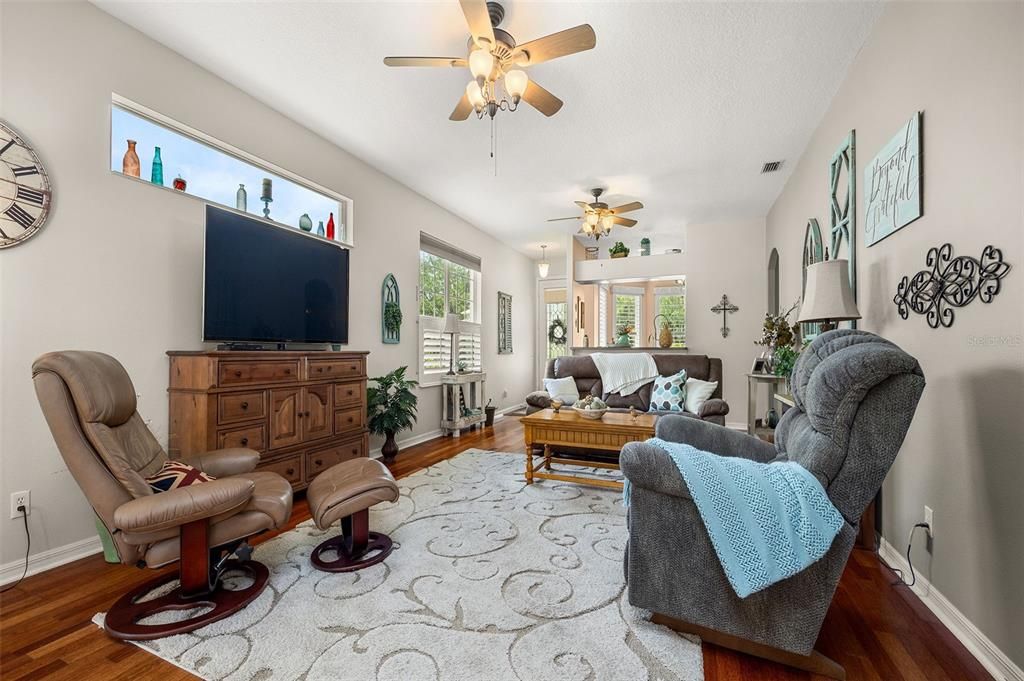 Living Room with Beautiful Wood Flooring