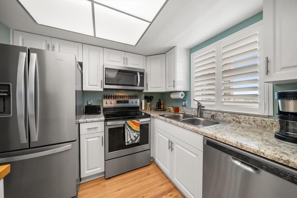 Kitchen with stainless steel appliances