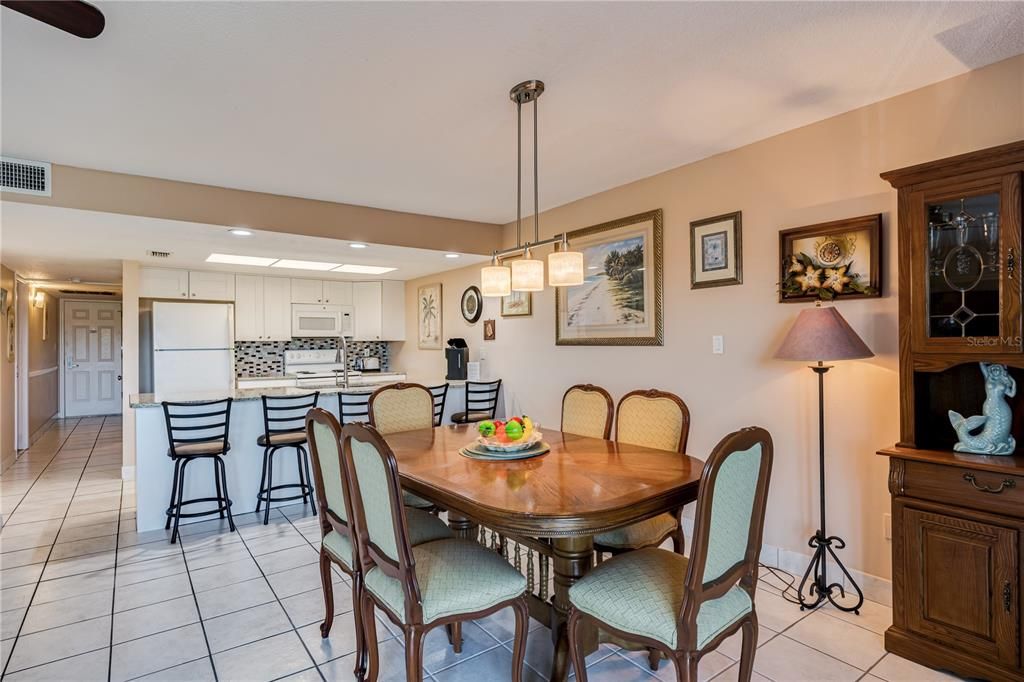 Dining room and kitchen