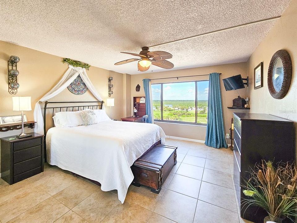 Spacious bedroom with Intracoastal Waterway view.