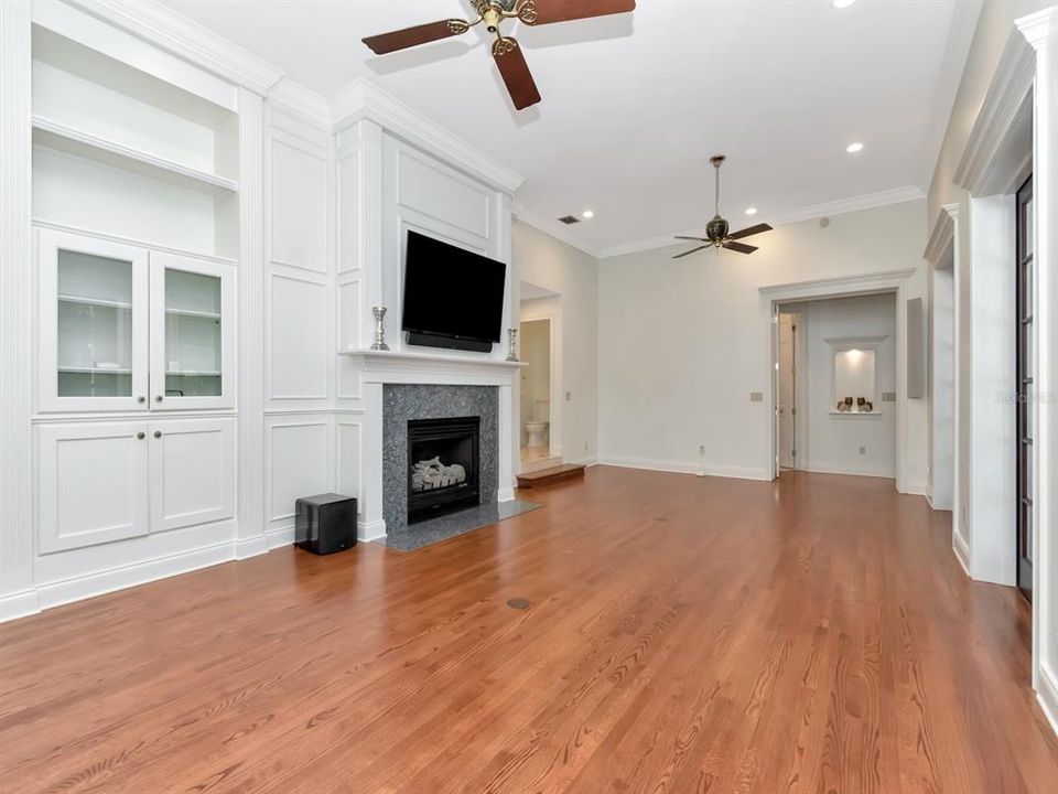 Grand Fireplace, Built ins remotes on Fans Lights