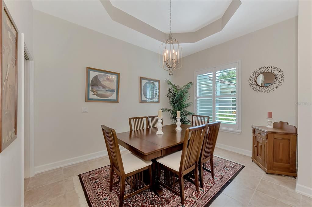 Dining Room with Tray Ceiling.