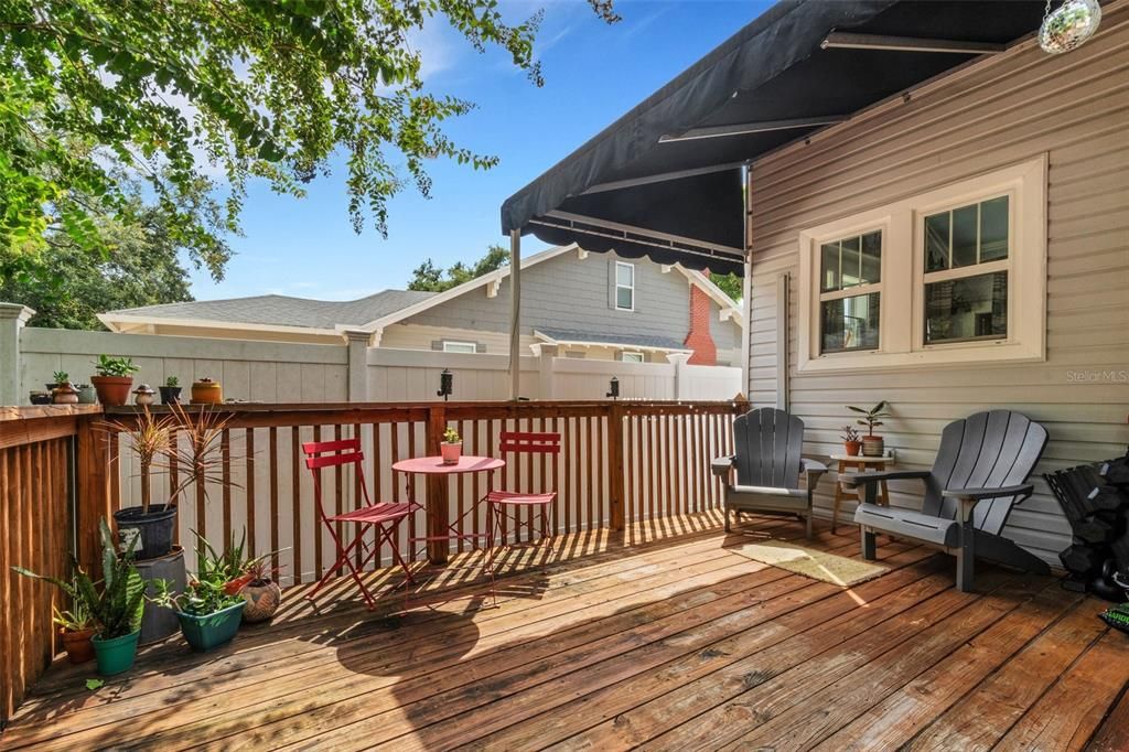 Wooden Deck from side yard