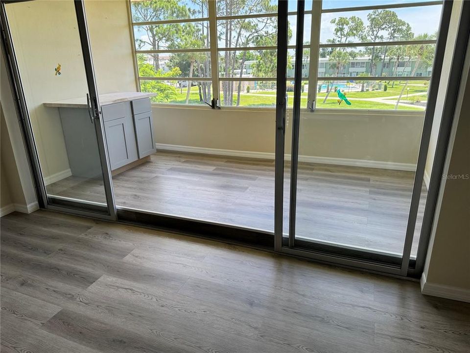 Patio with buffet cabinet.  Can be moved if you like