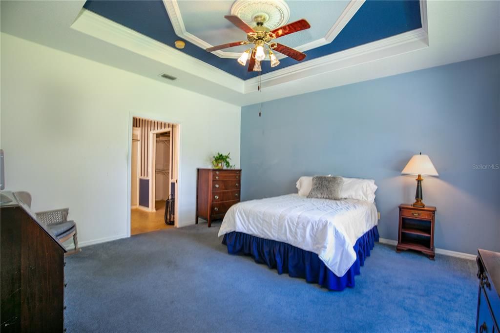 Gorgeous trim work on master bedroom ceilings!!