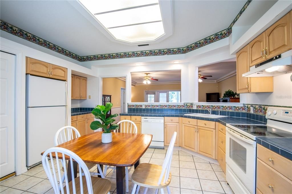 Large kitchen large enough for dining area and or island