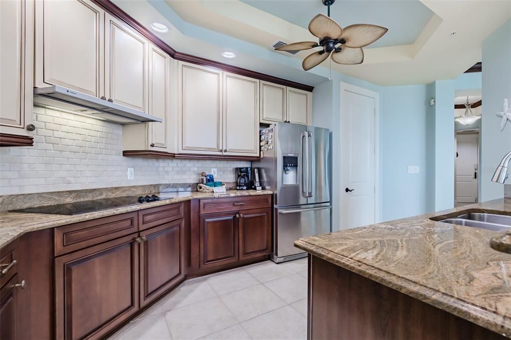 Solid wood cabinetry and granite countertops