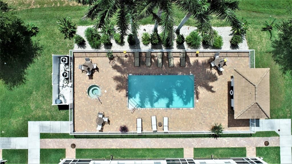 The community heated pool & spa are just steps from your door.