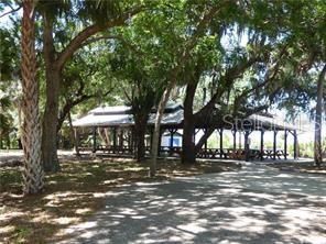 The Community Park on Spoonbill Lake includes "old Florida style" pavilions sheltering many picnic tables.