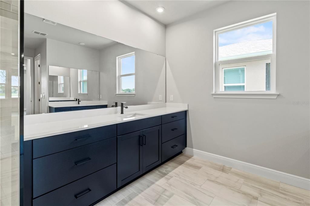 double vanity in primary bathroom