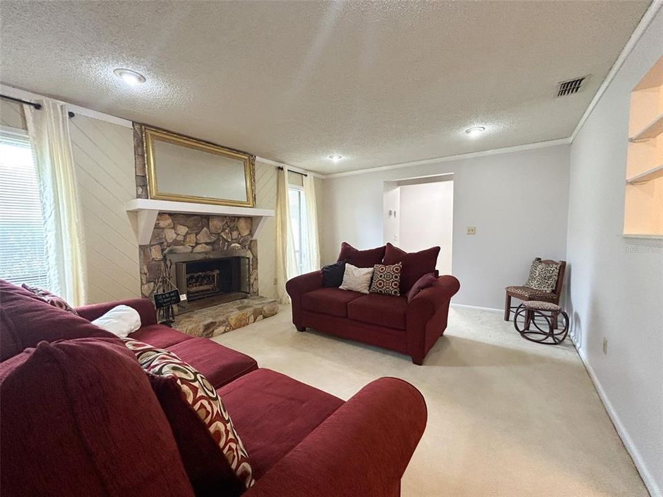 Formal living room with fireplace