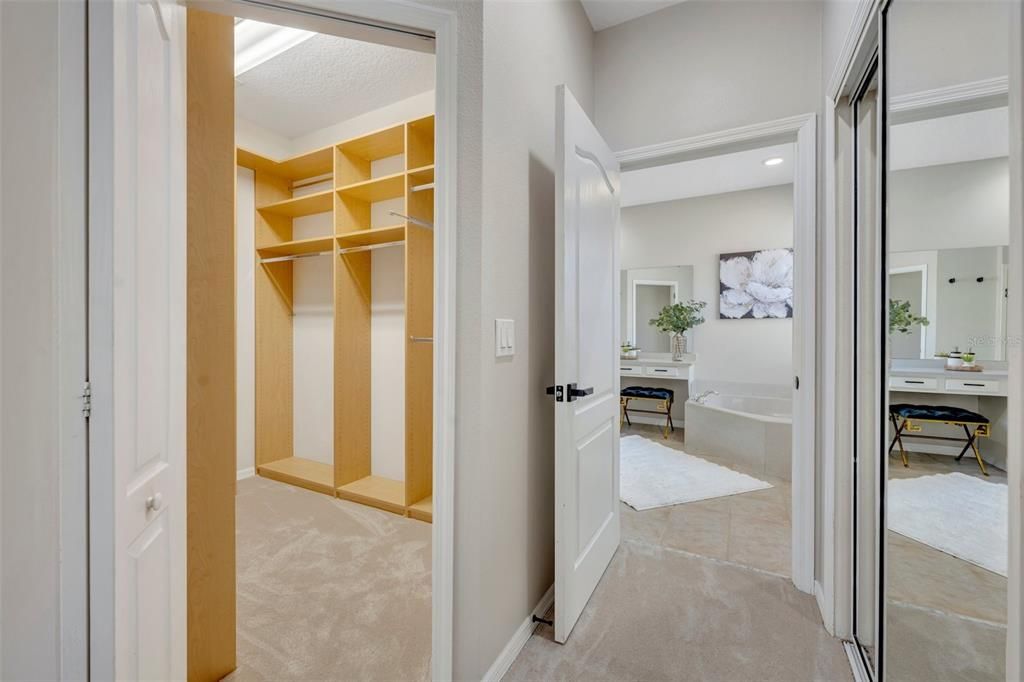 Dual closets in Primary Bedroom