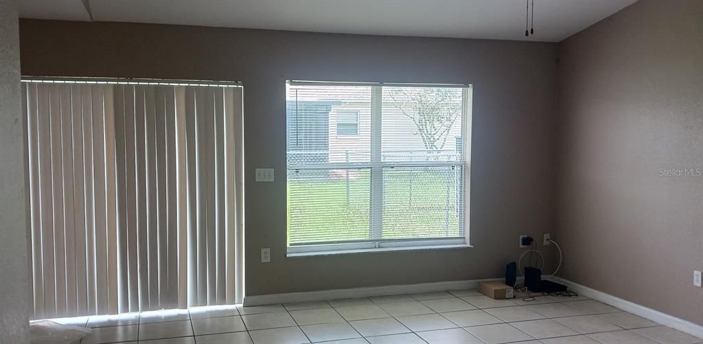 Back wall & sliding doors of living / great room