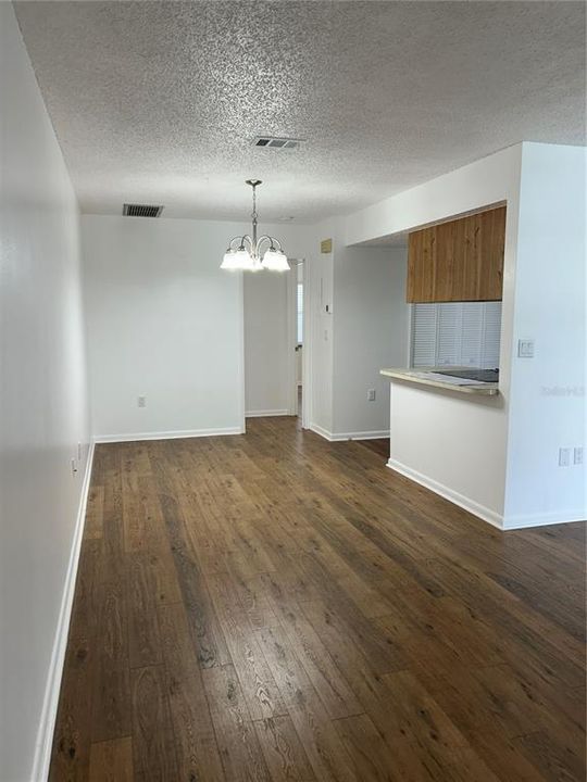 view from living room to dining room