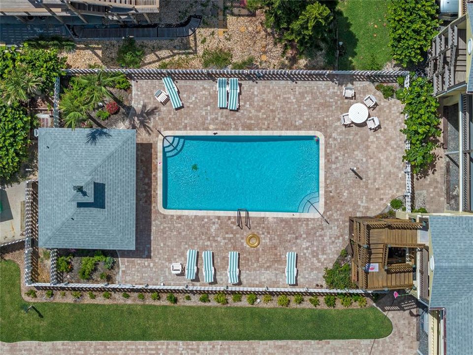 The Community pool is just a few steps away from the condo and the beach