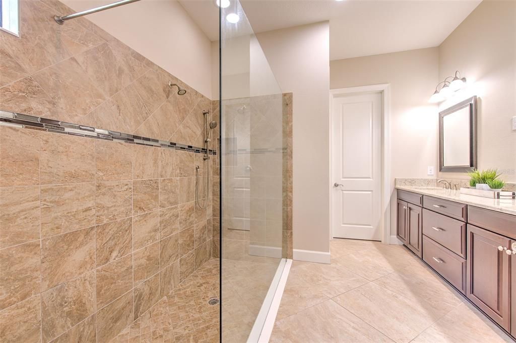 Owner's Bathroom: Walk in Shower & Double Granite Vanities