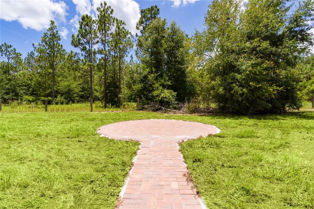 Brick paver firepit area