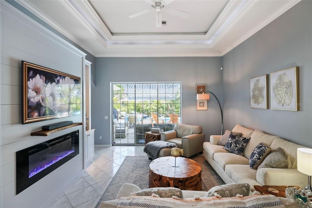 The living room is filled with an abundance of natural light.