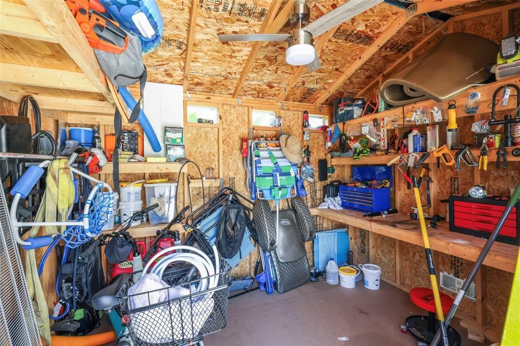 Interior of the shed.