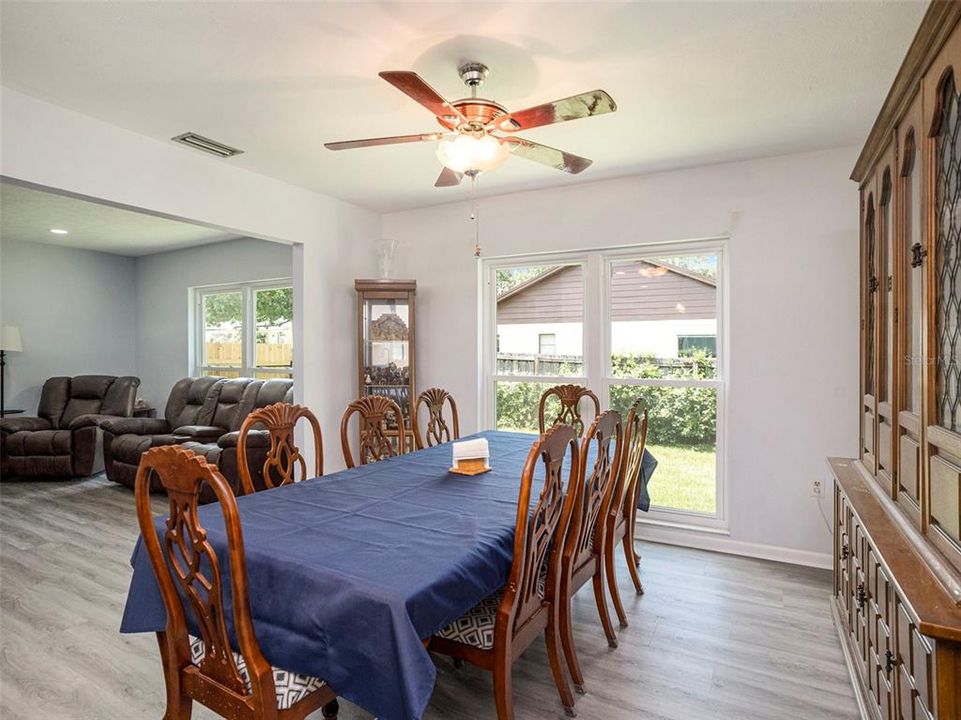 Dining Room, Full Length Double Pane windows in Through out home.  Large sized windows.