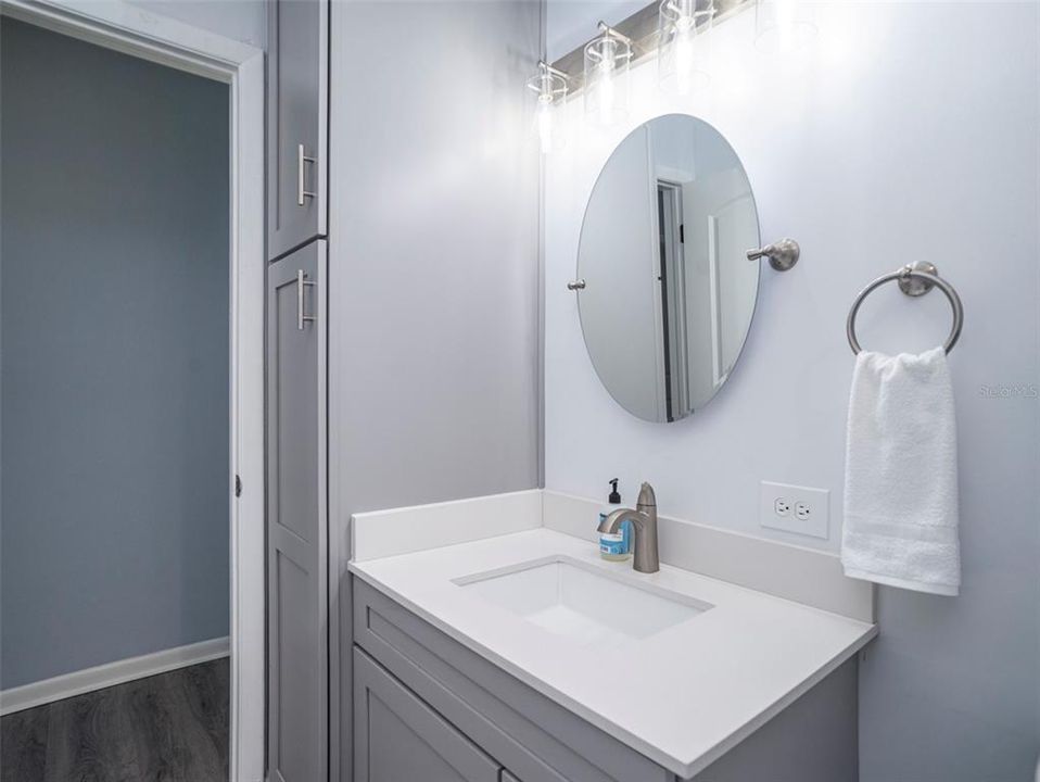 Hall Bathroom with Tall Cabintry