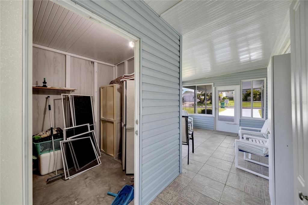 Garage Storage inside Florida Room