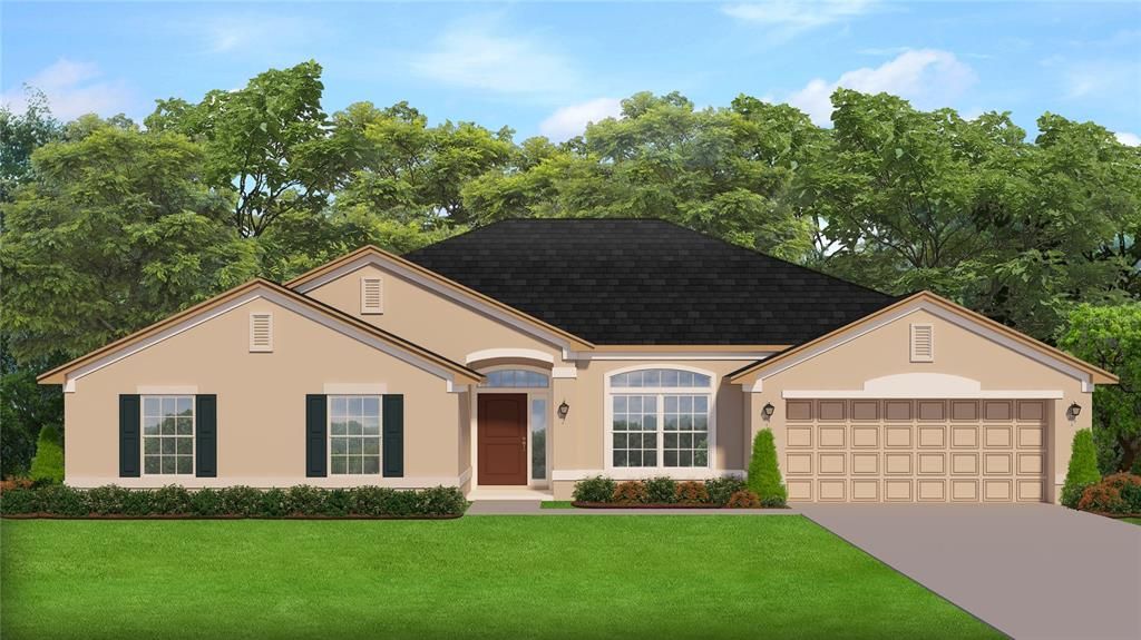 HOME WILL HAVE 3 CAR GARAGE!  Rendering of home for illustrative purposes only.  Colors and features will vary!