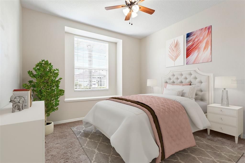 Virtually Staged Guest bedroom 1