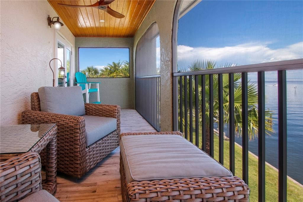 Covered and Screened Balcony off Primary with Tampa Bay Views