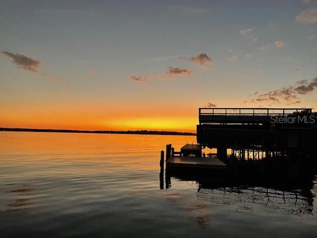 Looking out toward our neighbors dock from our dock-Beautiful Sunsets