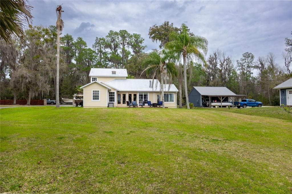 Looking back at the house from the lake