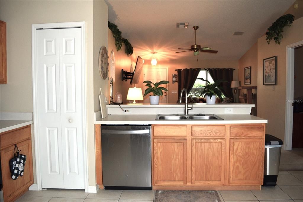 Kitchen overlooking  Living room