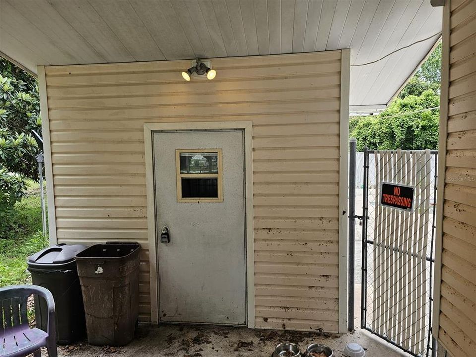 Storage Utility room under carport