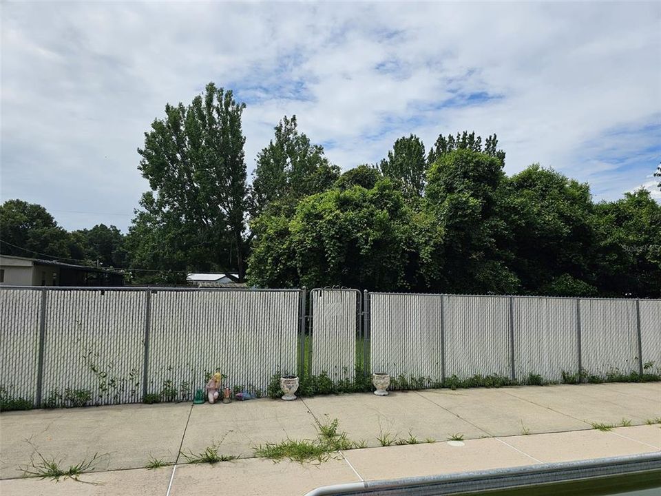 Privacy fencing around pool deck