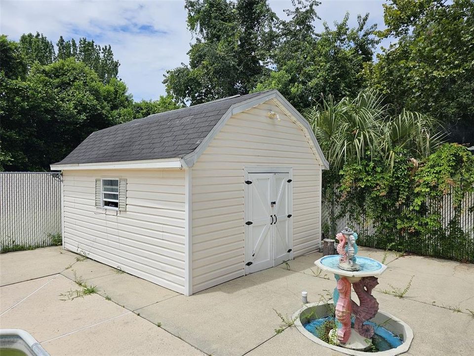 Shed on pool deck