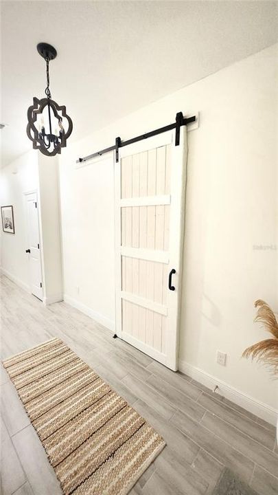 Custom Sliding Barn Door to rooms 2 and 3