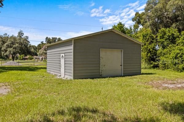 Shed with metal roof