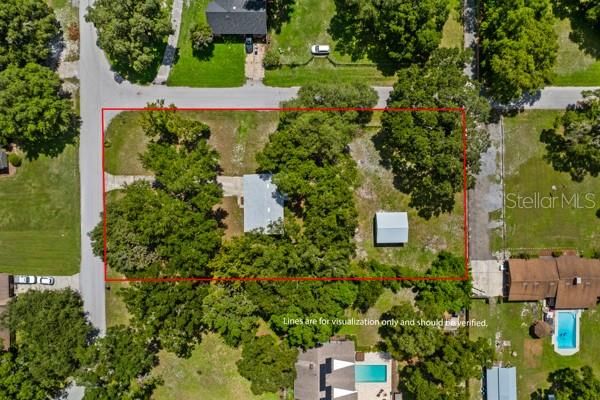 Aerial .125 Acre fenced lot