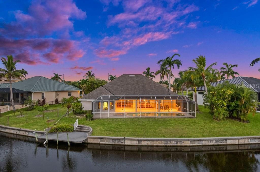 The Back of the Home in the evening