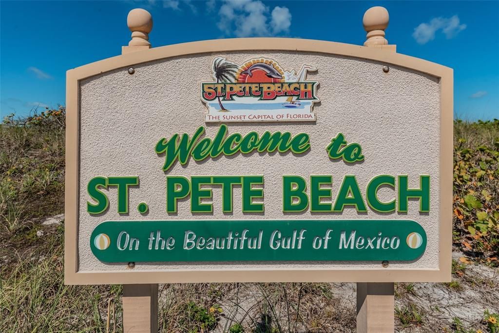 WELCOME TO ST. PETE BEACH