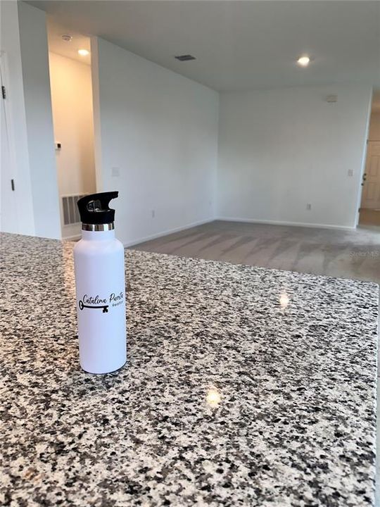 Beautiful granite counters for a breakfast space