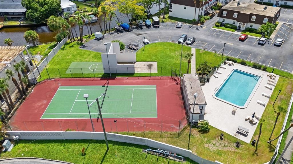 Tudor Cay Tennis Court and Pool-West Side