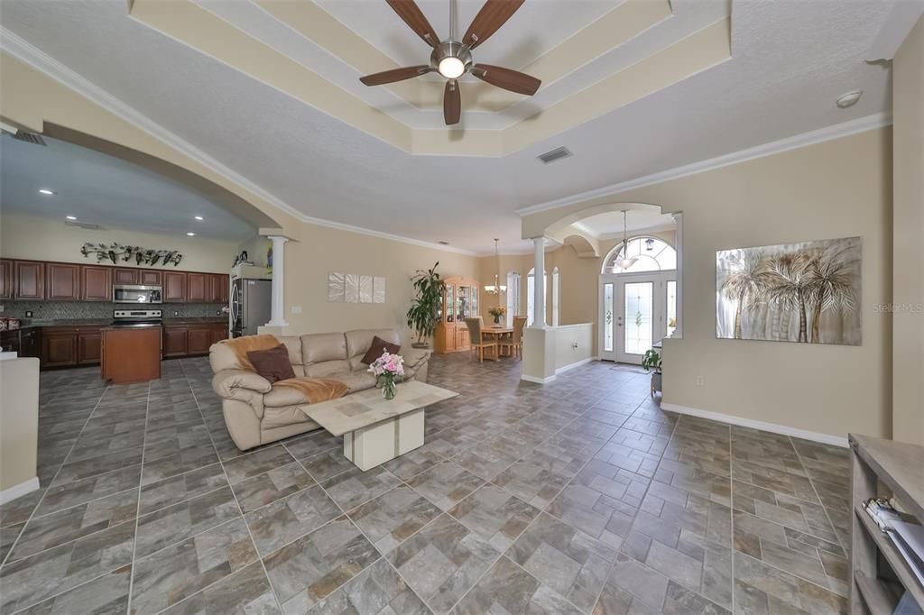 Main home Open floor plan with peak into kitchen